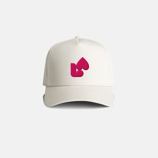 Casquette coeur écru