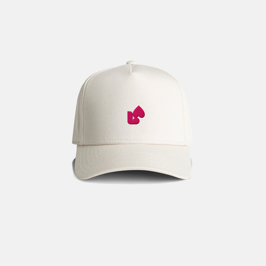 Casquette mini coeur écru