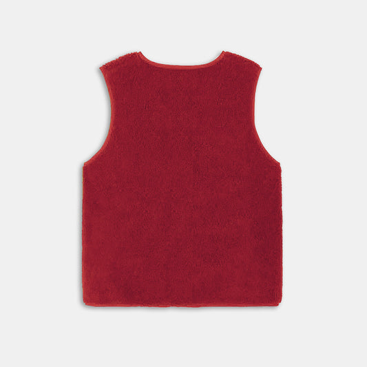 Gilet sherpa rouge