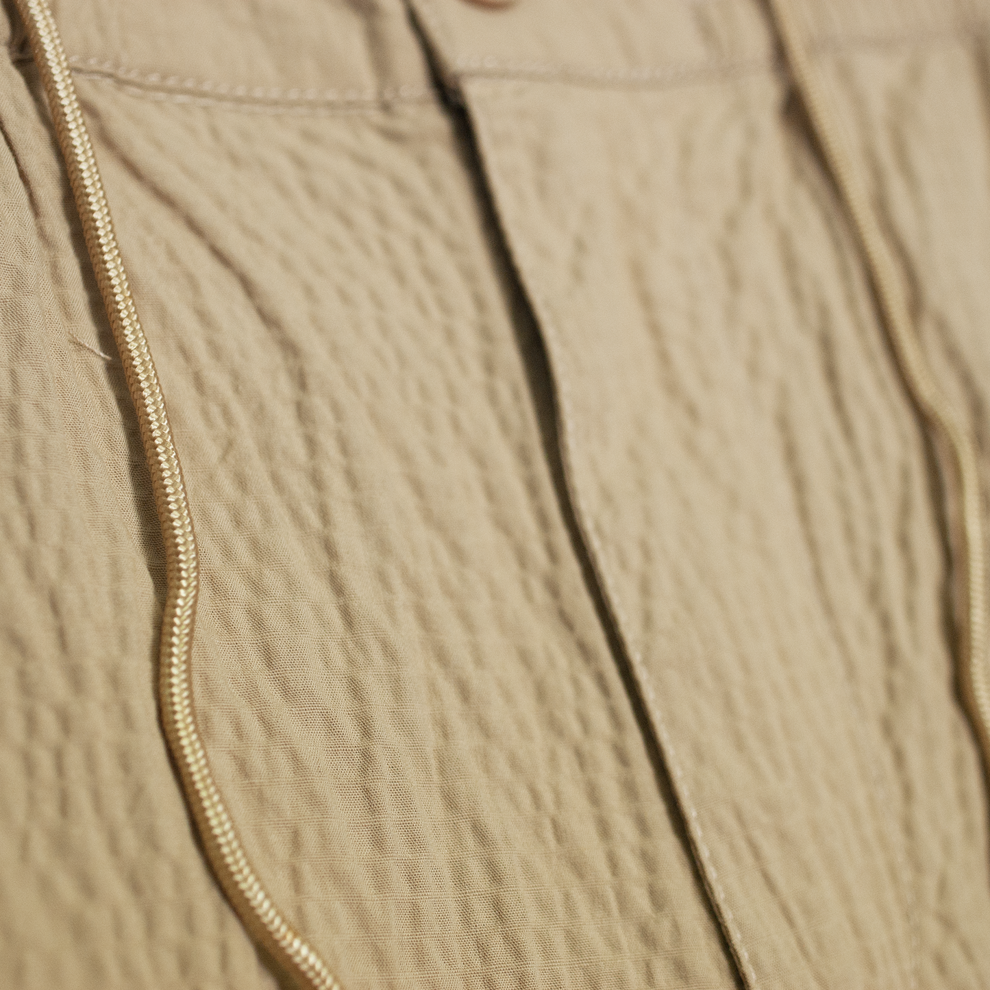 beige seersucker Bermuda shorts