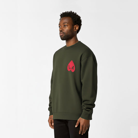 Khaki heart sweatshirt