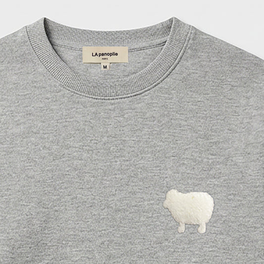 Sweat crew heavy gris chiné