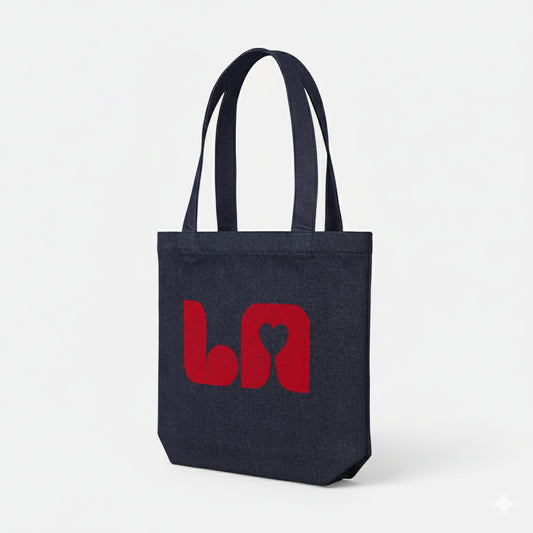 Raw/red Denim Tote Bag