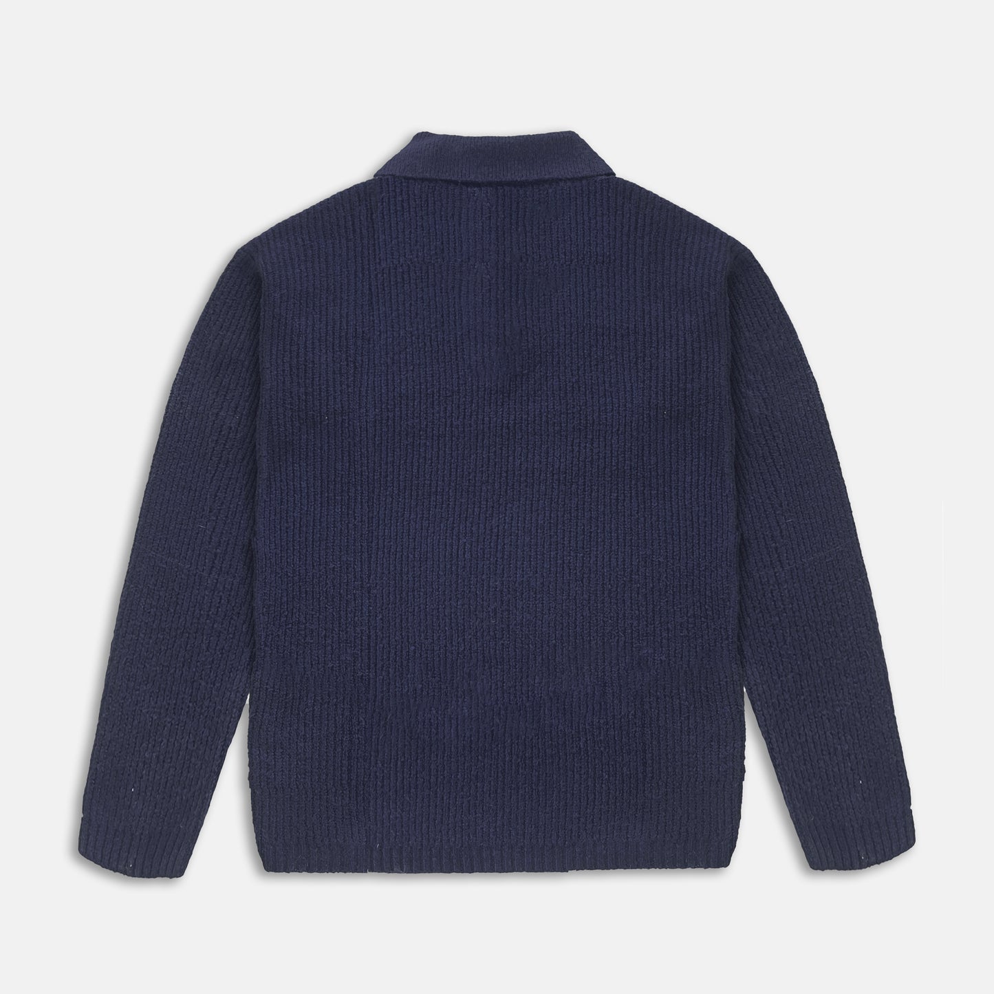 navy ribbed polo sweater