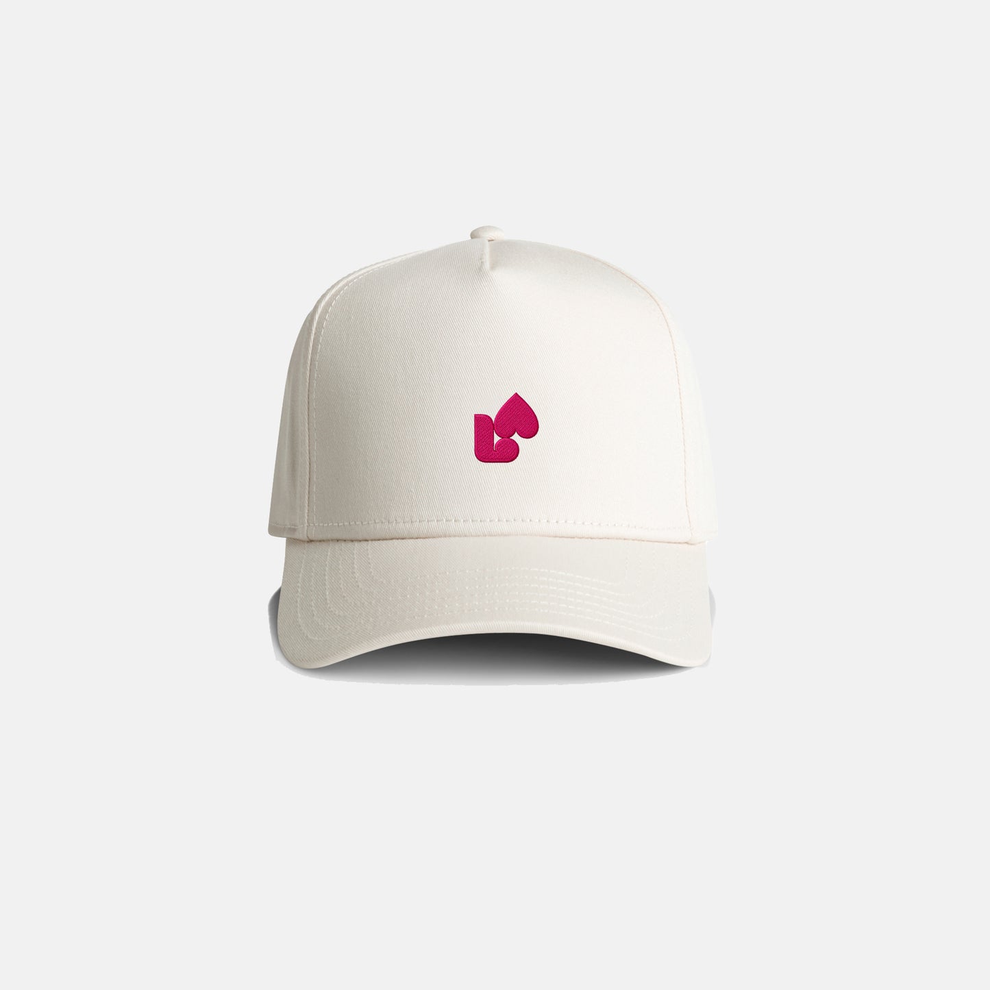 Casquette mini coeur écru