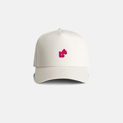 Casquette mini coeur écru