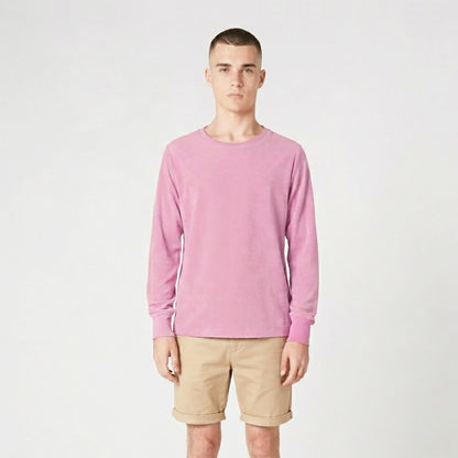 pink terrycloth sweatshirt
