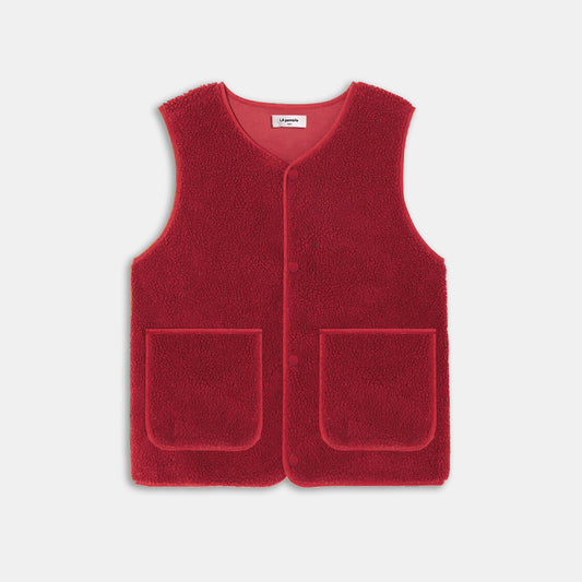 Gilet sherpa rouge
