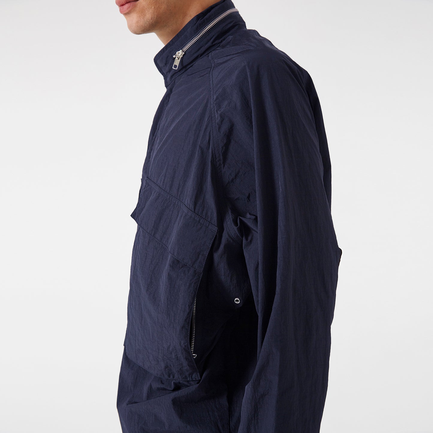 navy nylon parka