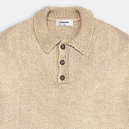Pull polo beige