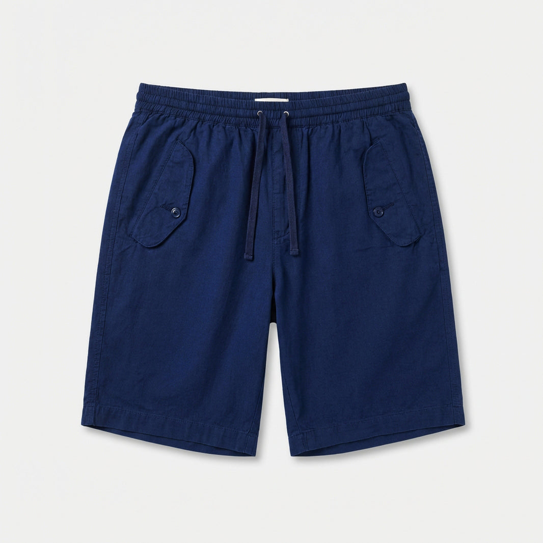 Indigo canvas Bermuda shorts