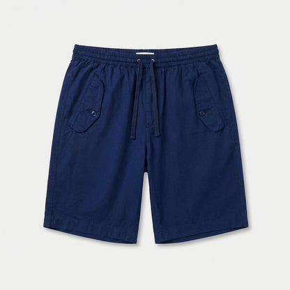Indigo canvas Bermuda shorts