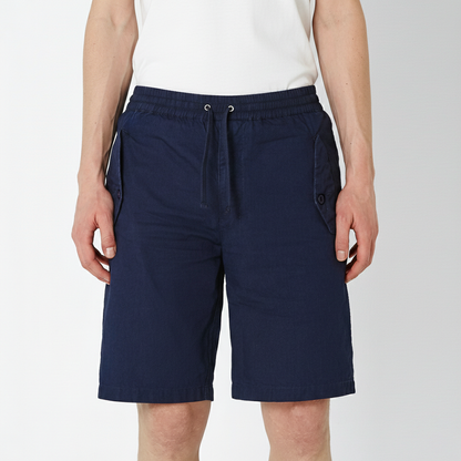 Indigo canvas Bermuda shorts