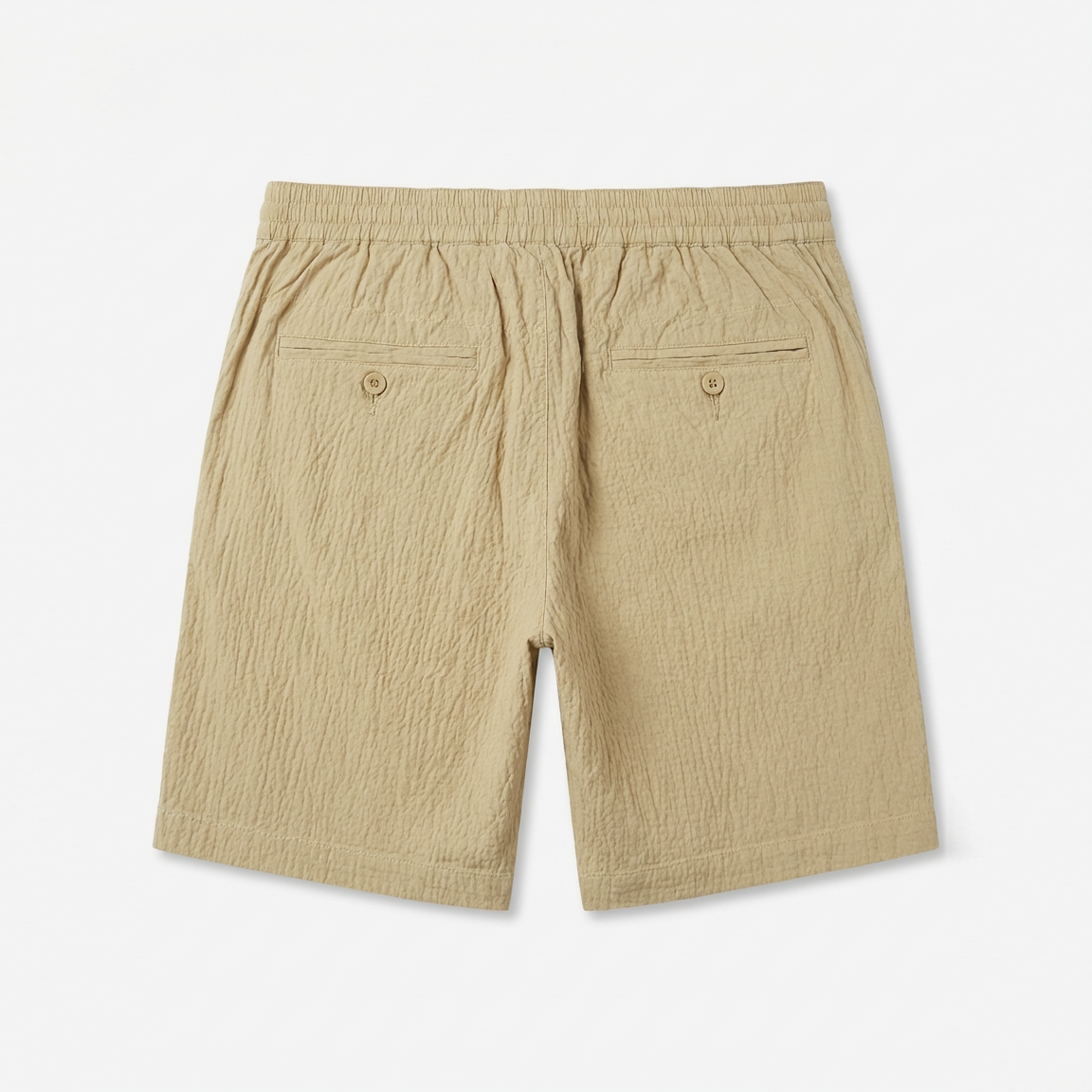 beige seersucker Bermuda shorts