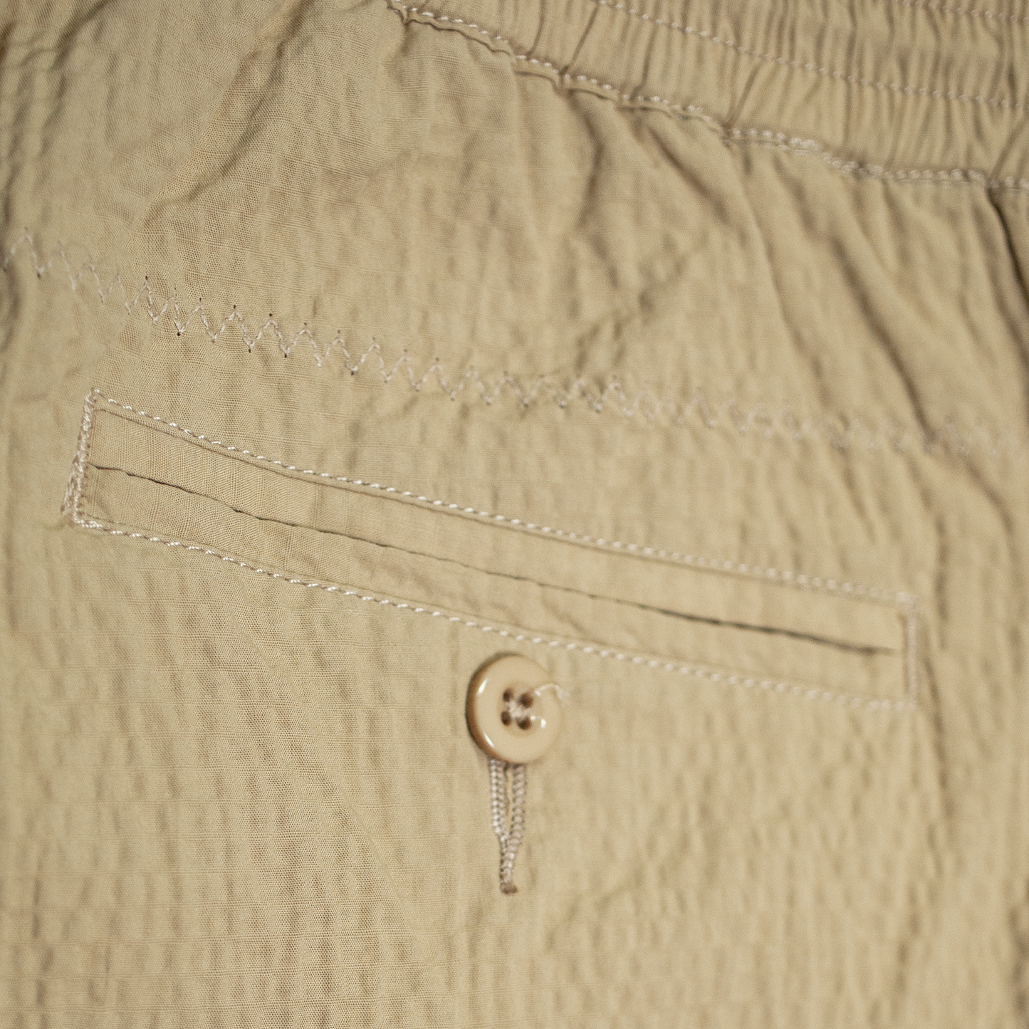 beige seersucker Bermuda shorts