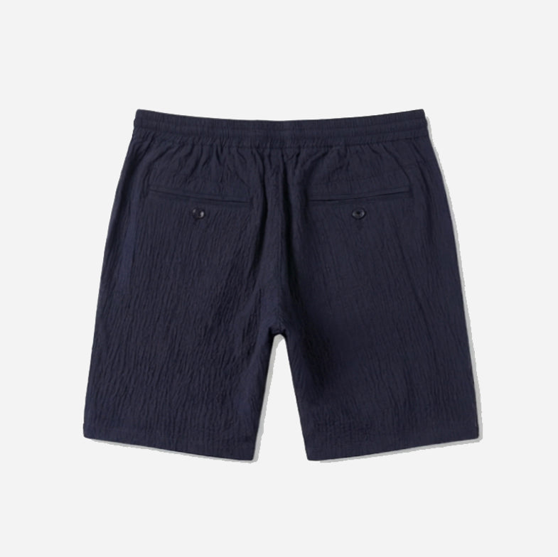 navy seersucker Bermuda shorts