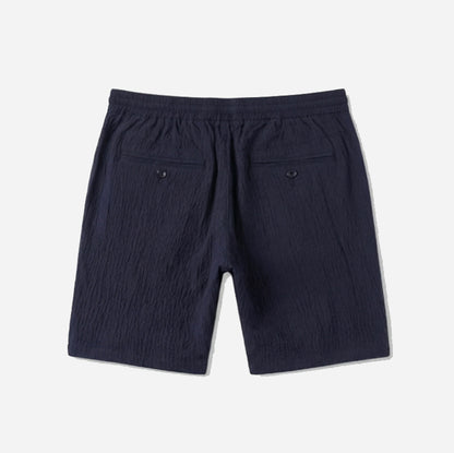 navy seersucker Bermuda shorts