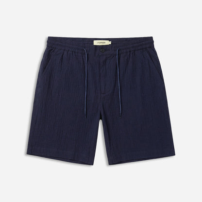 navy seersucker Bermuda shorts
