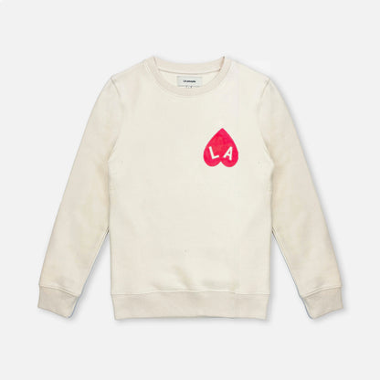 Sweat kids coeur ecru