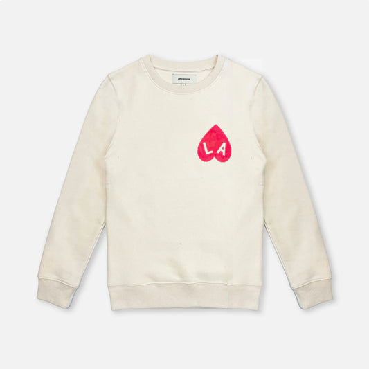 Sweat kids coeur ecru