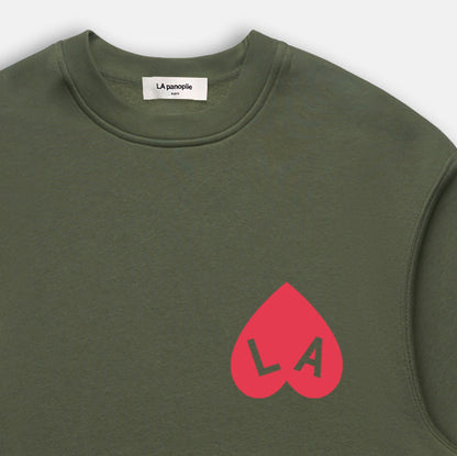 Khaki heart sweatshirt 