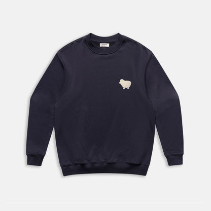 Crew neck sweatshirt, heavy navy 