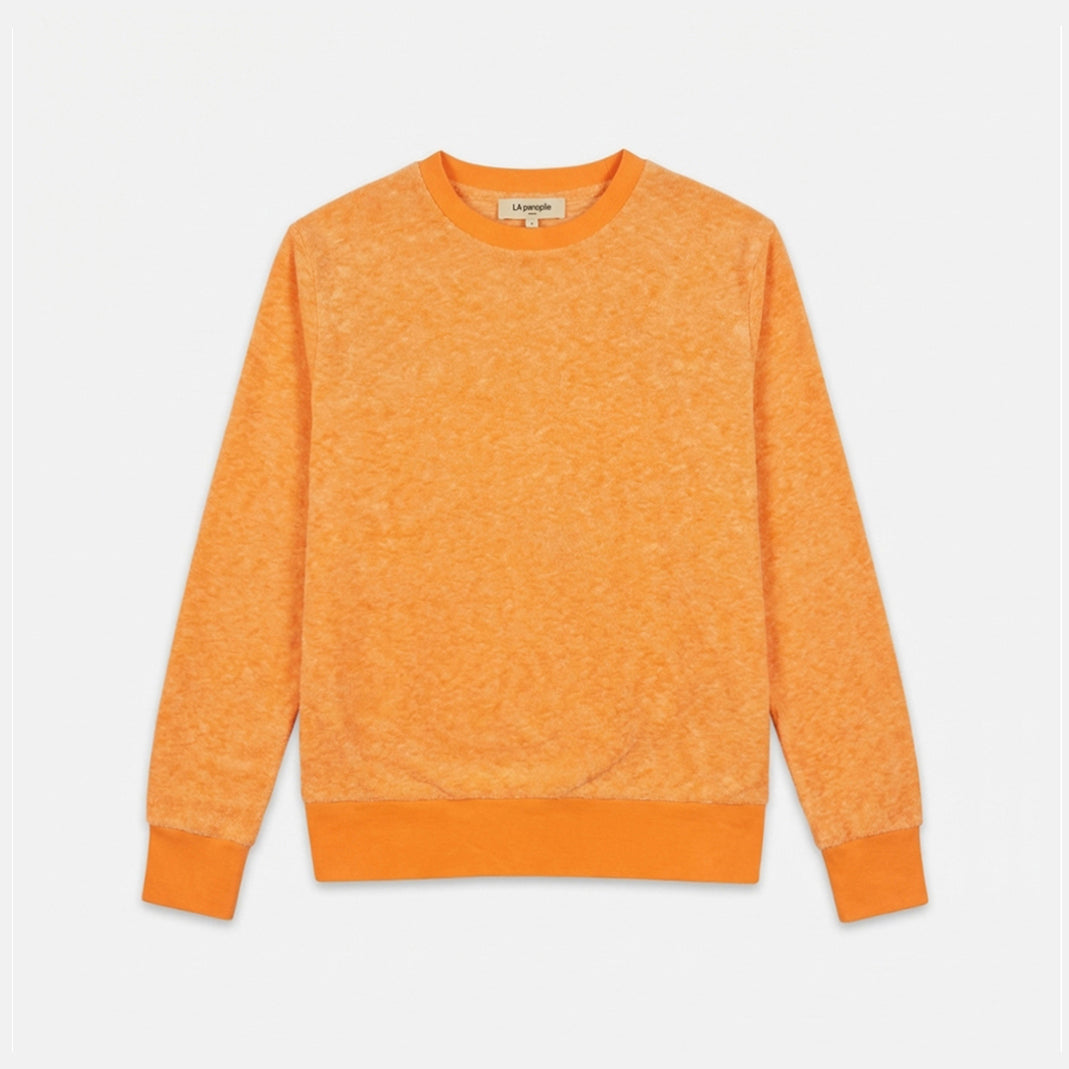 Heather orange terry sweatshirt