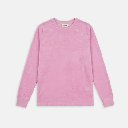 pink terrycloth sweatshirt
