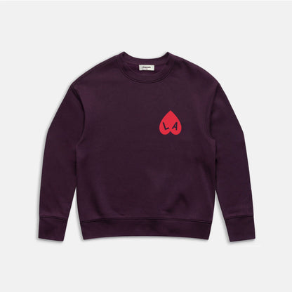 Sweat girl coeur bordeaux