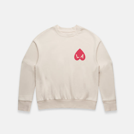 Sweat girl coeur ecru