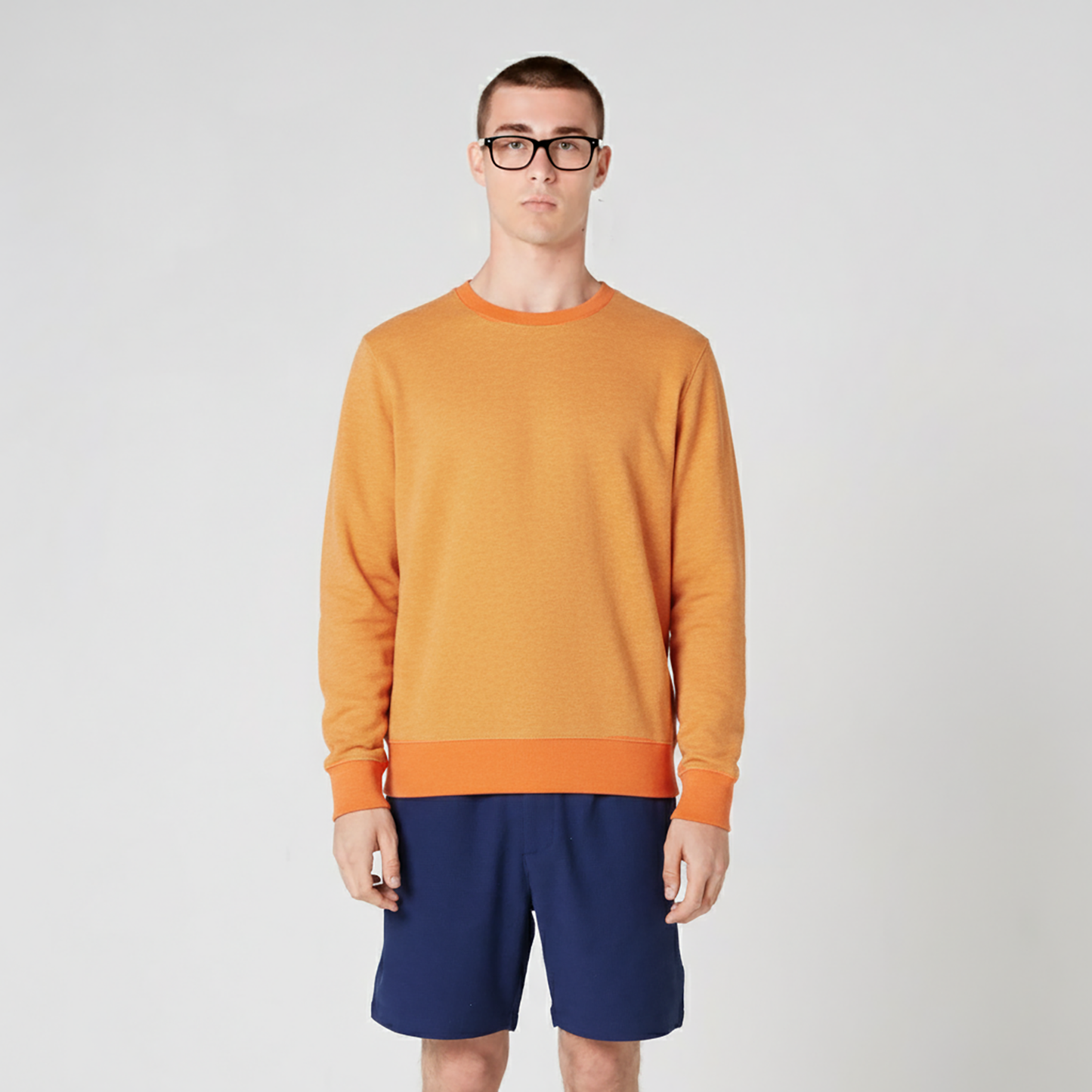 Heather orange terry sweatshirt