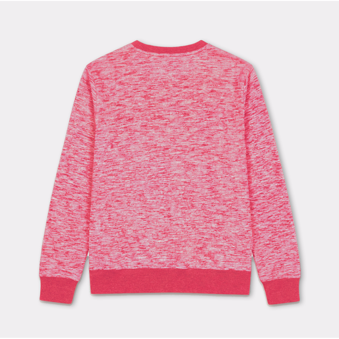 red heathered sweatshirt