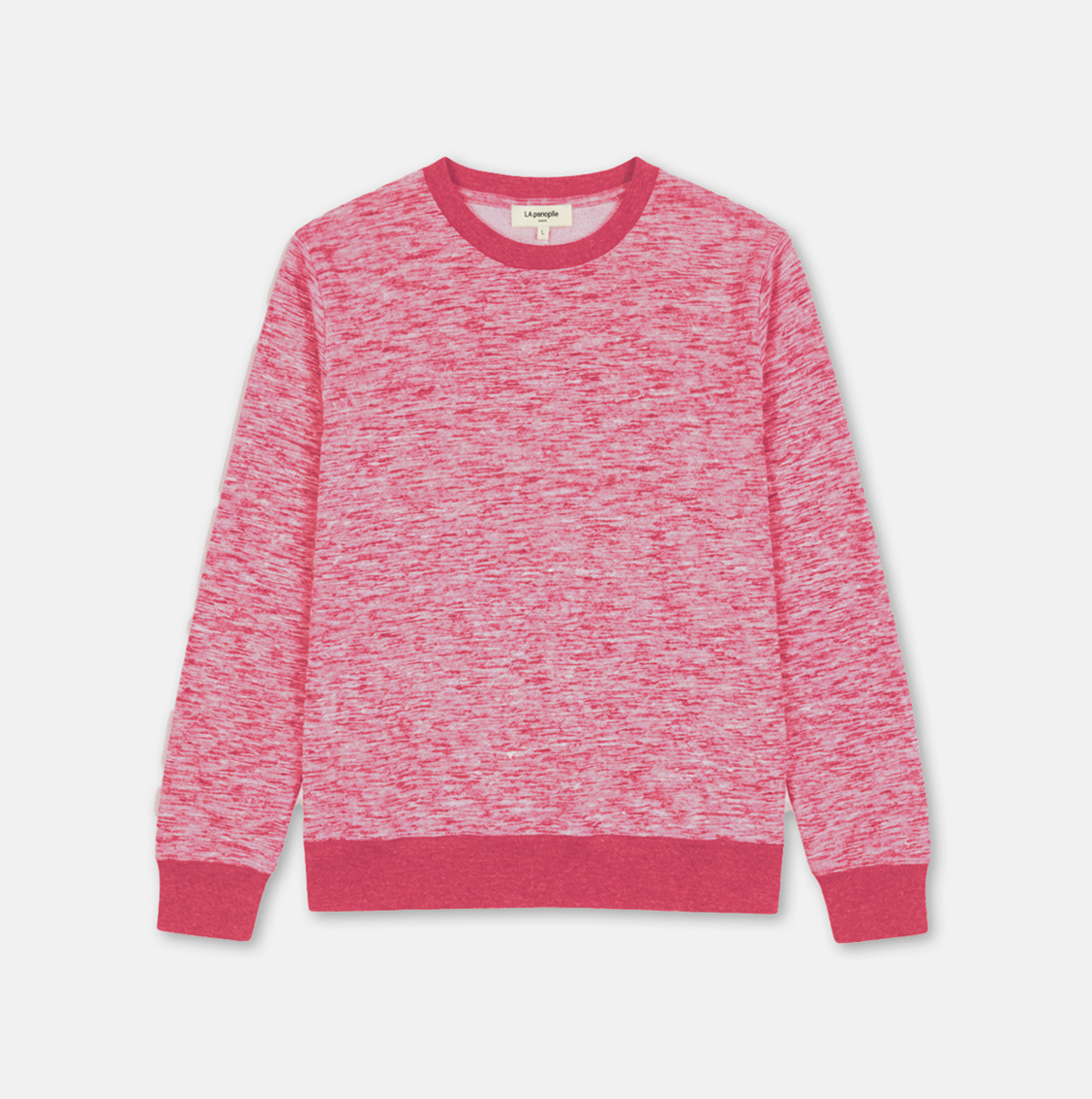 red heathered sweatshirt