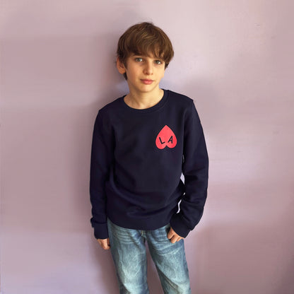 Sweat kids coeur navy