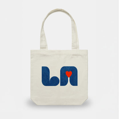 Tote LA coeur ecru