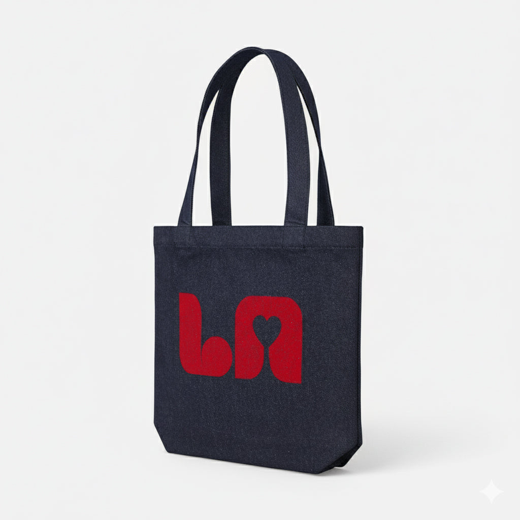 Tote Denim brut/rouge