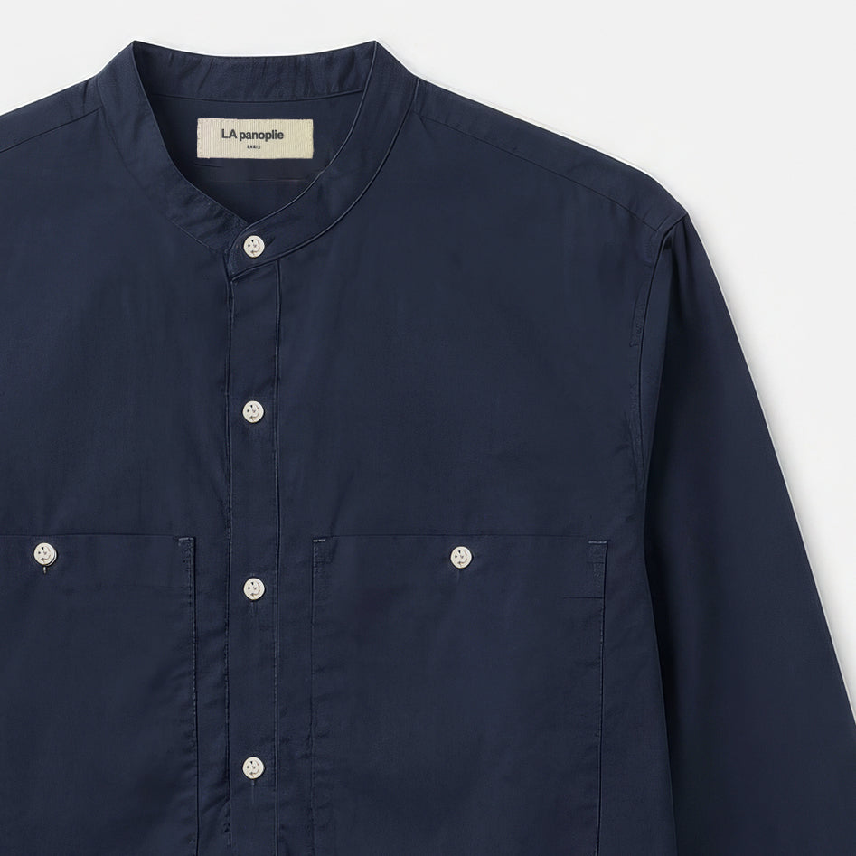 Navy poplin tunic