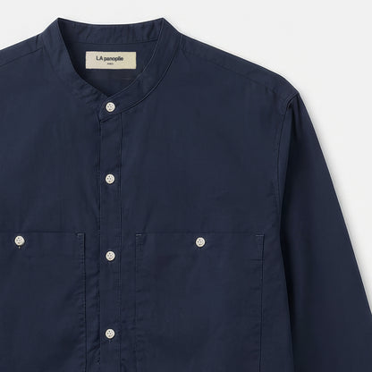 Navy poplin tunic
