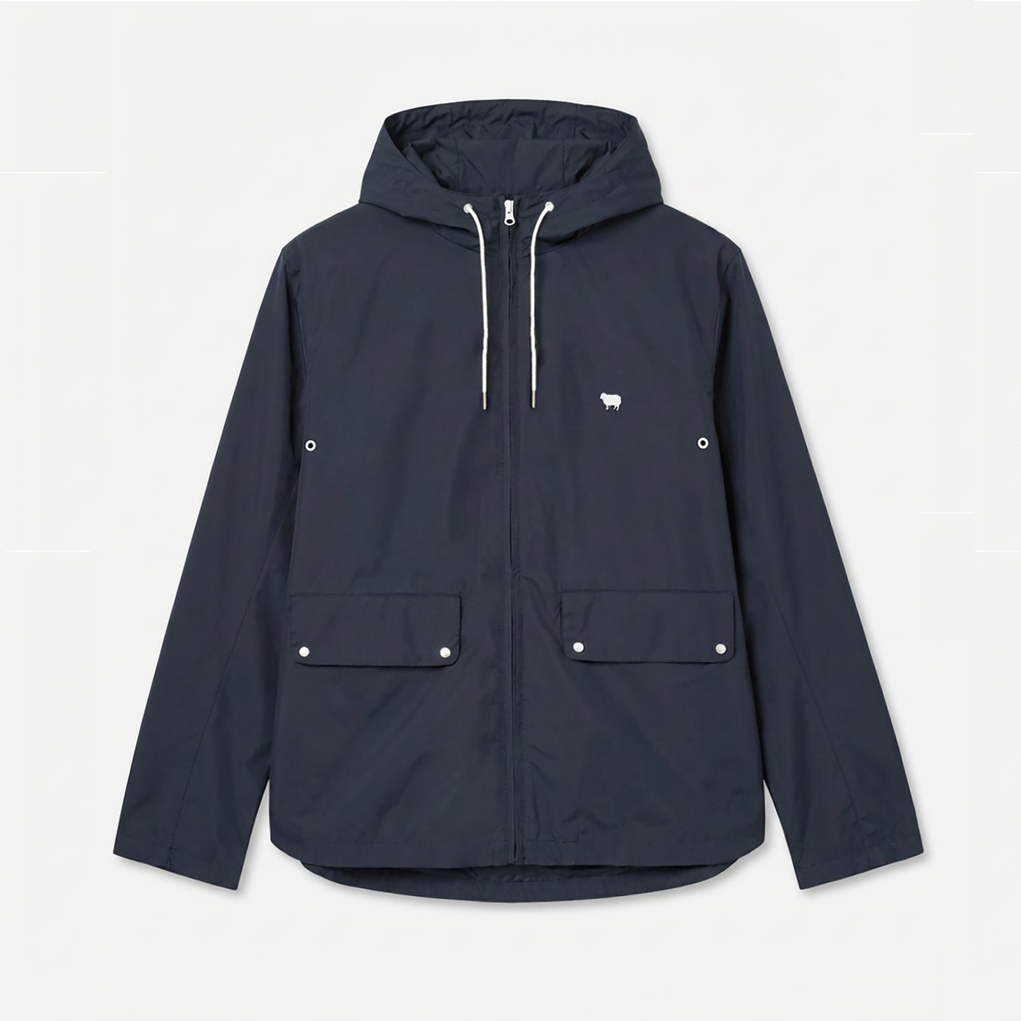 navy rain jacket